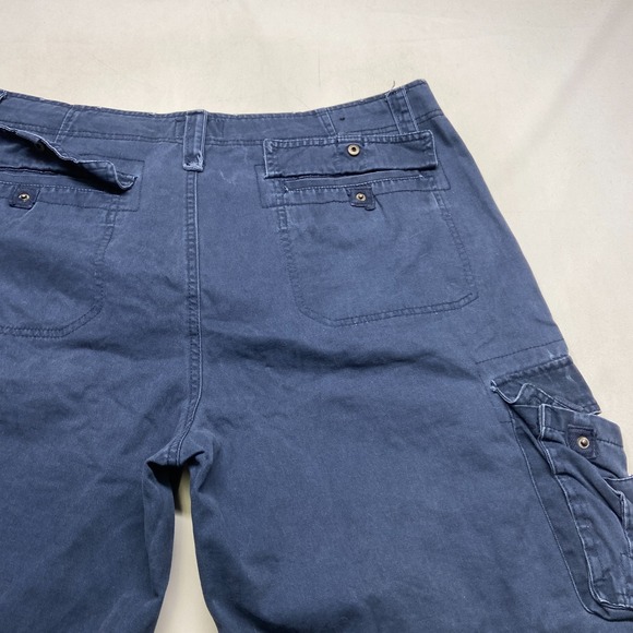 Foot Locker Shorts Mens 36 Navy Blue Denim Cotton Cargo Pockets Casual Outdoor - Picture 16 of 16